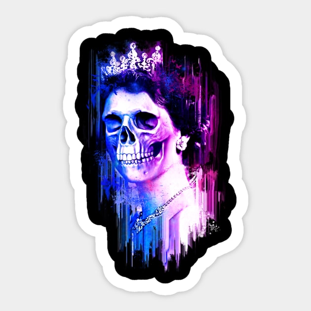 Queen of Skulls Sticker by opawapo